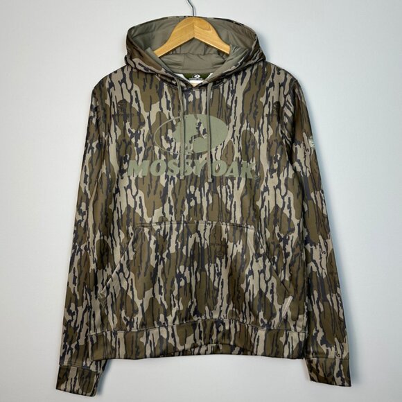 NWT - Mossy Oak Elite Hunting Gear Bottomland Tree Camo Men's Hoodie Size Small - Picture 2 of 9
